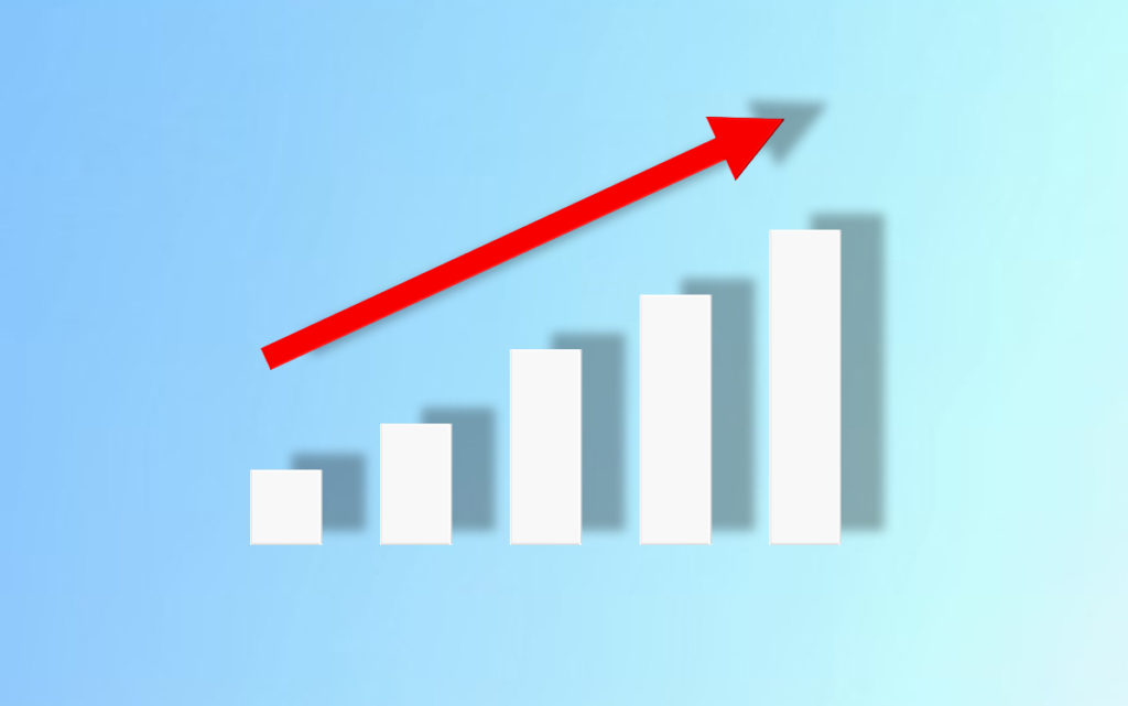 上昇を示すグラフ