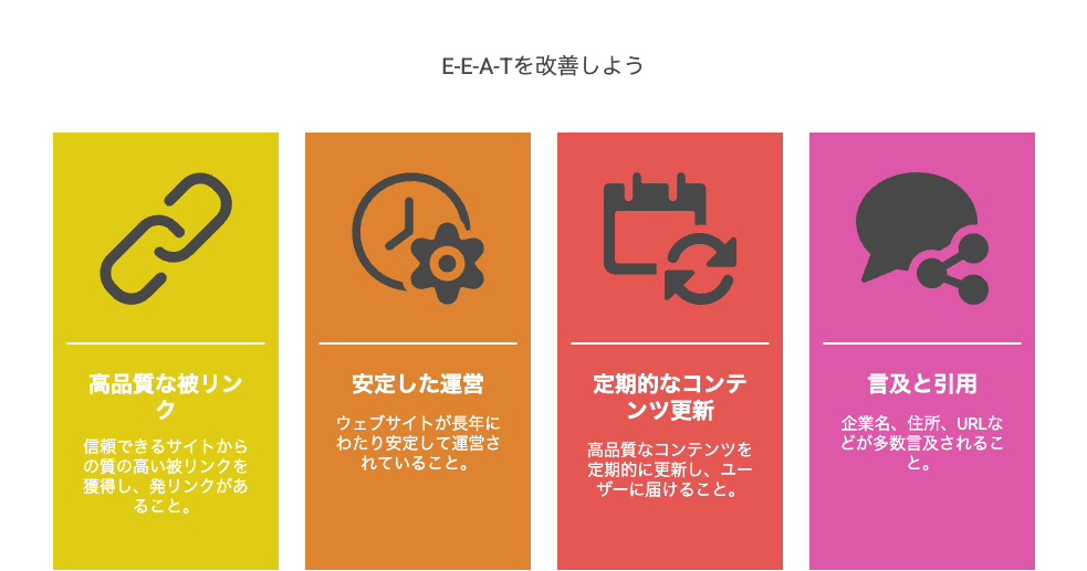 E-E-A-Tを改善する４つの方法