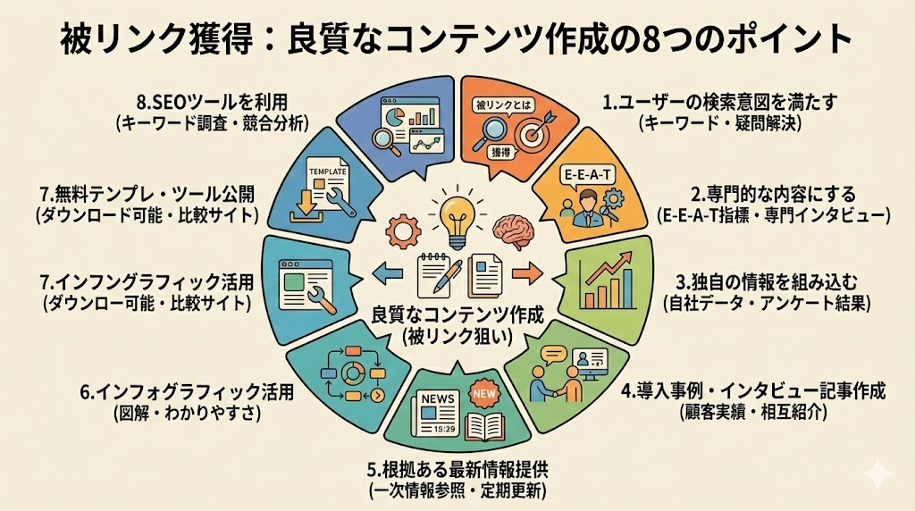 良質なコンテンツ作成の被リンクのポイント